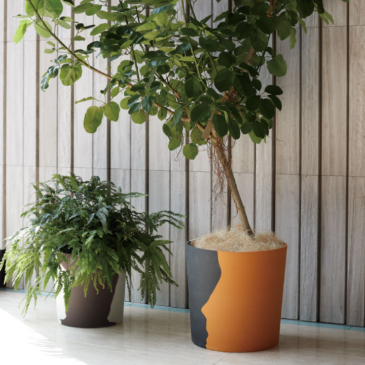 プラニッタナ プライマ 鉢カバー 直径38cm 30L（13号鉢相当）
白&黒&黄/白&灰&茶