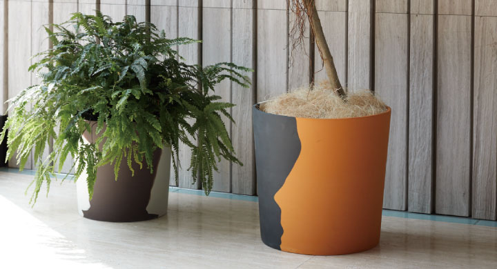 プラニッタナ プライマ 鉢カバー 直径38cm 30L（13号鉢相当）
白&黒&黄/白&灰&茶