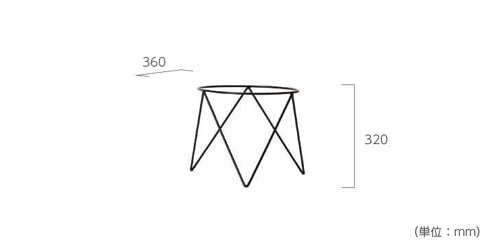 「リングアイアンポットスタンド L」直径36cm 高さ32cm
