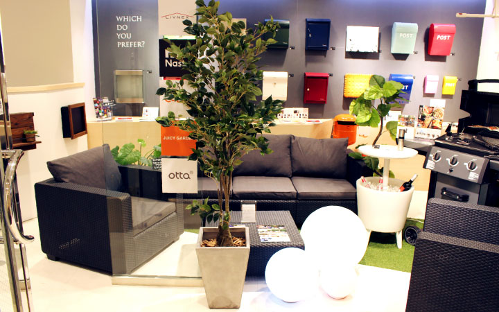 グリーン×プランターセット「w/g ファーン×Tall Round」[高さ170cm・人工樹木・人工観葉植物]