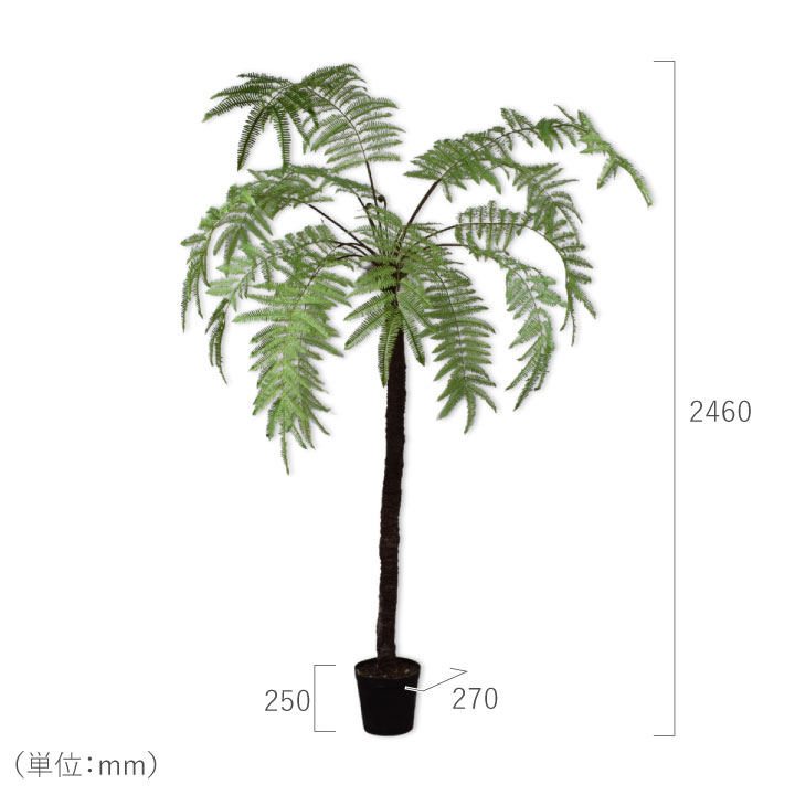 大型 フェイクグリーン「ファーン（ヘゴ） 246cm シルカ（Silk-ka）」おしゃれ リアル 人工観葉植物 草花 インテリアグリーン ハイワンツリー