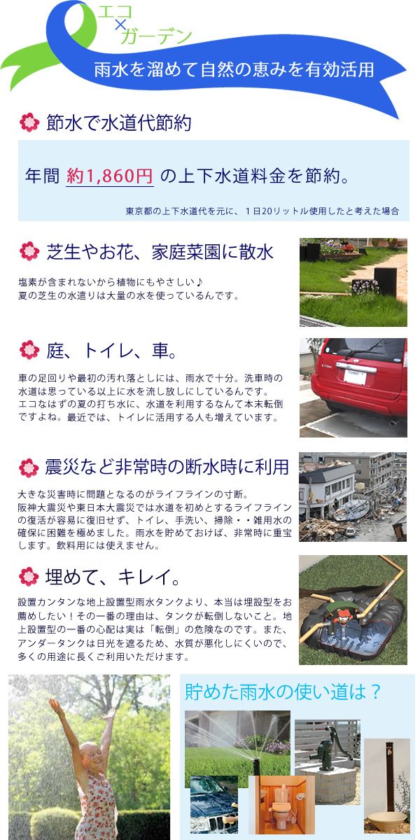 地下埋設型雨水タンク　アンダータンク