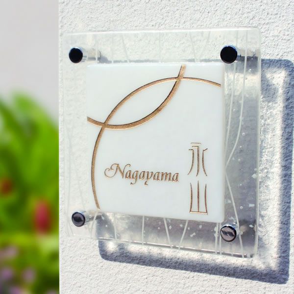 ガラスサイン　リボン