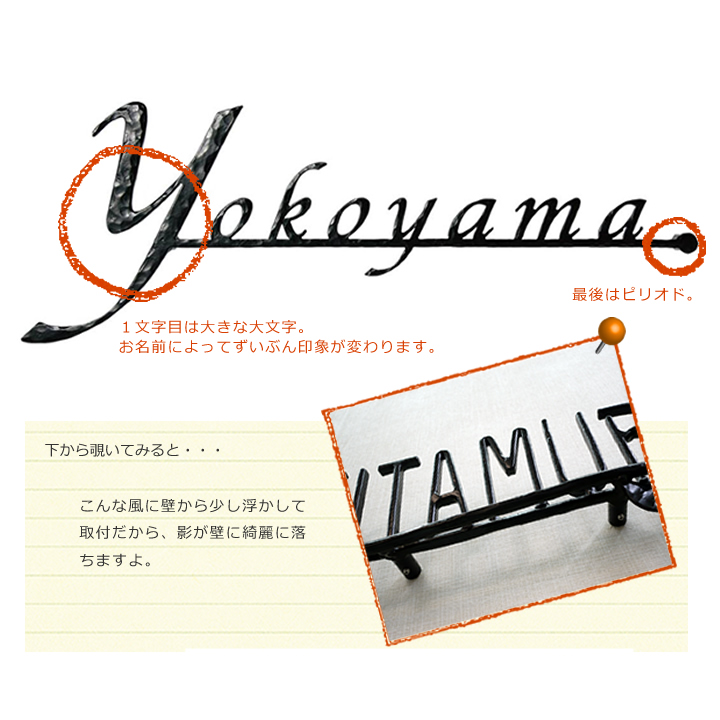 「フォレストヒルズ ネームプレート レーザーカット切文字 S40」