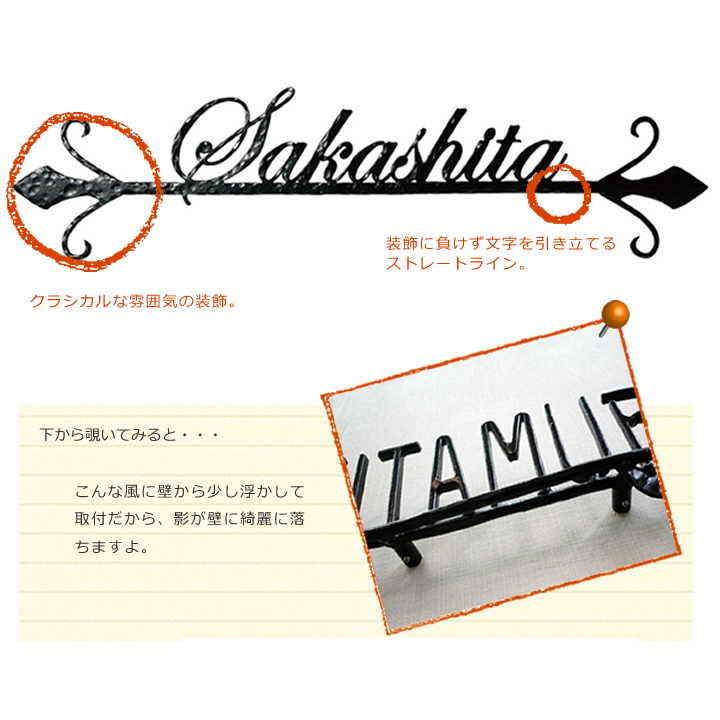 「フォレストヒルズ ネームプレート レーザーカット切文字 S44」