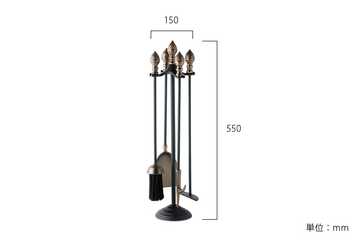 暖炉薪ツール「ファイヤーサイド どんぐりツールセット」