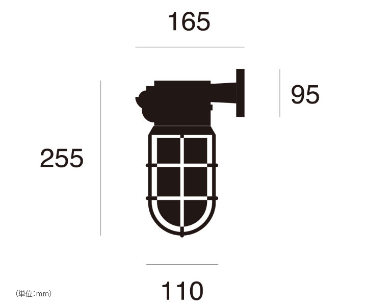 マリンランプ LED電球付「アートワークスタジオ（ARTWORKSTUDIO） ネイビーベース フラットトップウォールランプ（Navy base-flat top wall lamp） コードなし/屋内・屋外兼用」