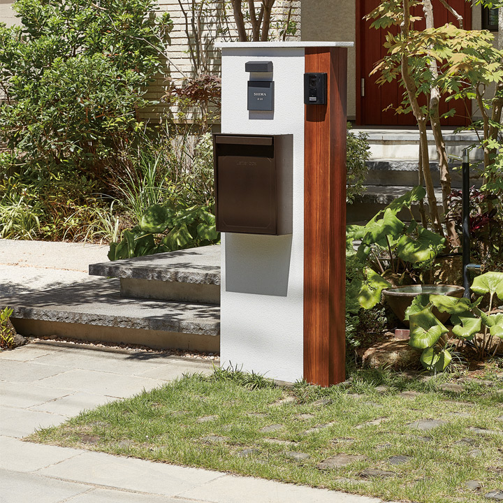 【機能門柱+照明+表札+ポストセット】「機能門柱 un バウム（BAUM）」