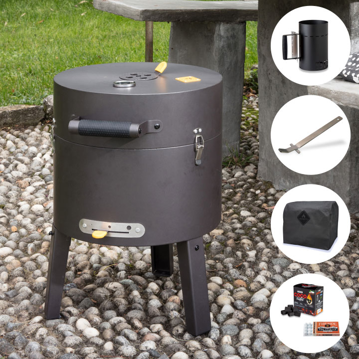 BBQグリル4点セット&炭・着火剤付「ボレッティ（BORETTI） トネロ チャコールBBQグリル スターターセット」