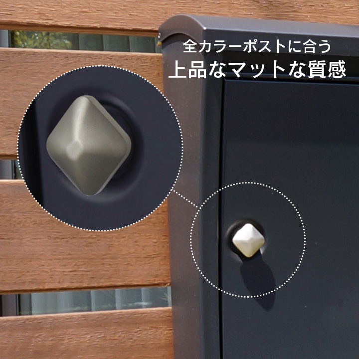 つまみに交換できる 壁掛ポスト 「ペンネ社 （Penne） 壁掛け郵便ポスト STEELY スティーリー （レバー付き）」