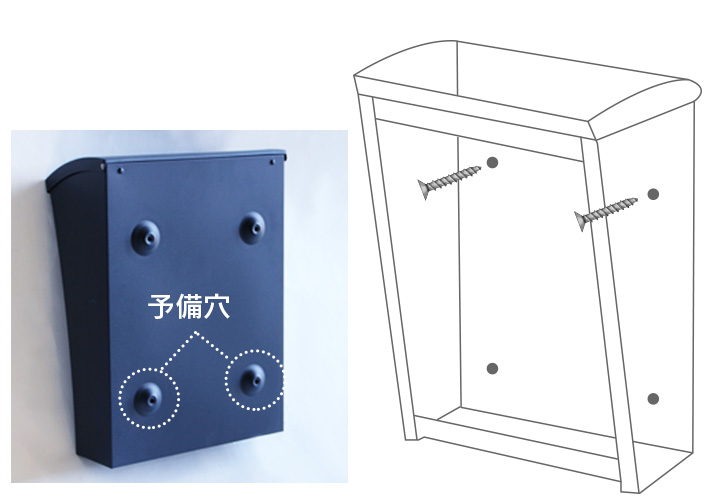 つまみに交換できる 壁掛ポスト 「ペンネ社 （Penne） 壁掛け郵便ポスト STEELY スティーリー （レバー付き）」