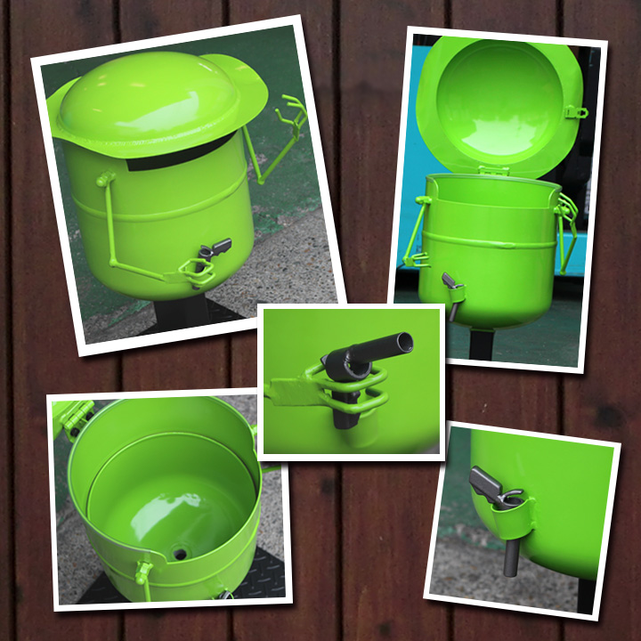 ピストル持ちの据え置き型ポスト 「BOMPOS：ボンポス ＃2ガンマンタイプ」