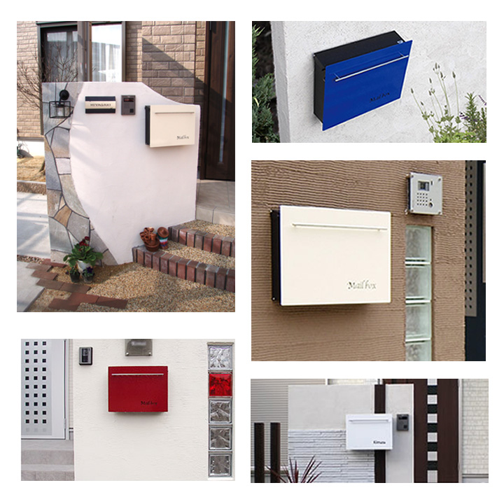 四角い形で「Mail box」の文字 郵便受け 「ノイエキューブ」