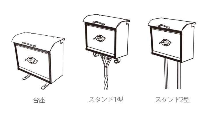クラシカルな郵便ポスト 「コパリッドポスト リーフ 後出し」
