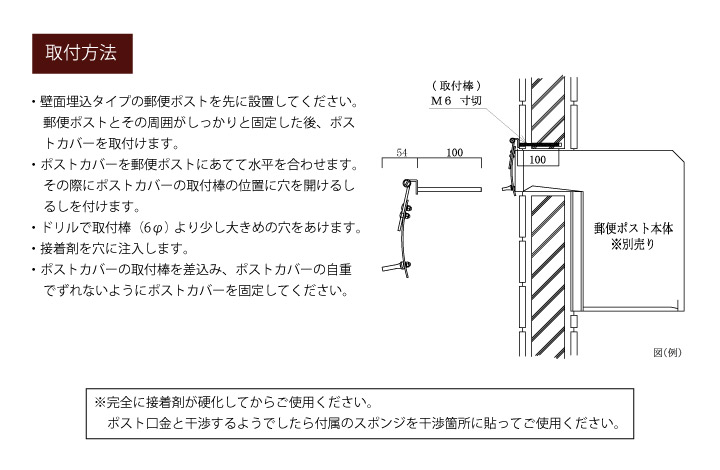 口金ポストを隠す「ポストカバー」