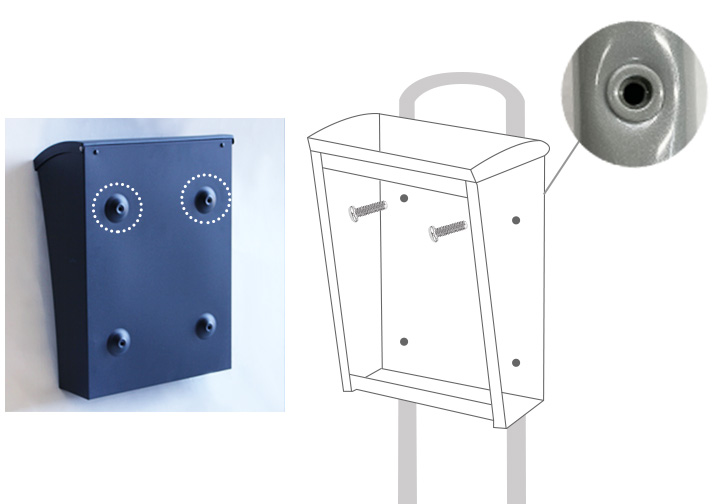 つまみに交換できる 壁掛ポスト 「ペンネ社 （Penne） 壁掛け郵便ポスト STEELY スティーリー （レバー付き）」