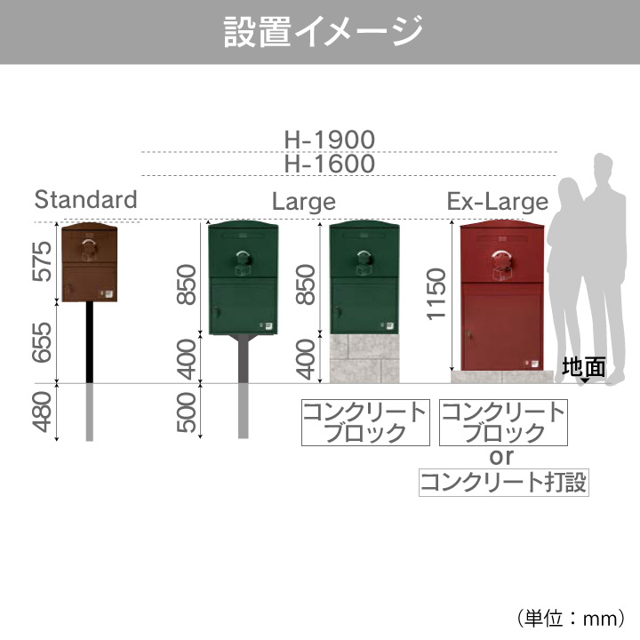 複数受取り対応「宅配ボックス Brizebox ブライズボックス スタンダード」【スタンドポール別売り】