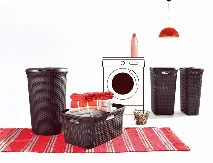 樹脂製ラタン調洗濯かご「カーバー （CURVER） スタイル レクト ハンパー 40L（STYLE RECT HAMPER 40L）」