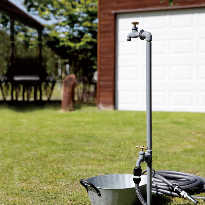 配管パイプ立水栓 ダブルセット