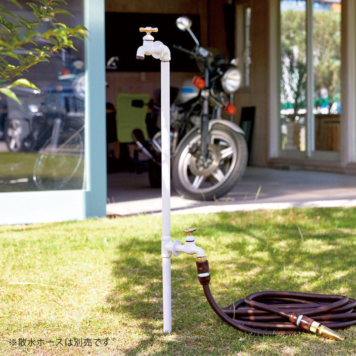配管パイプ立水栓 ダブルセット