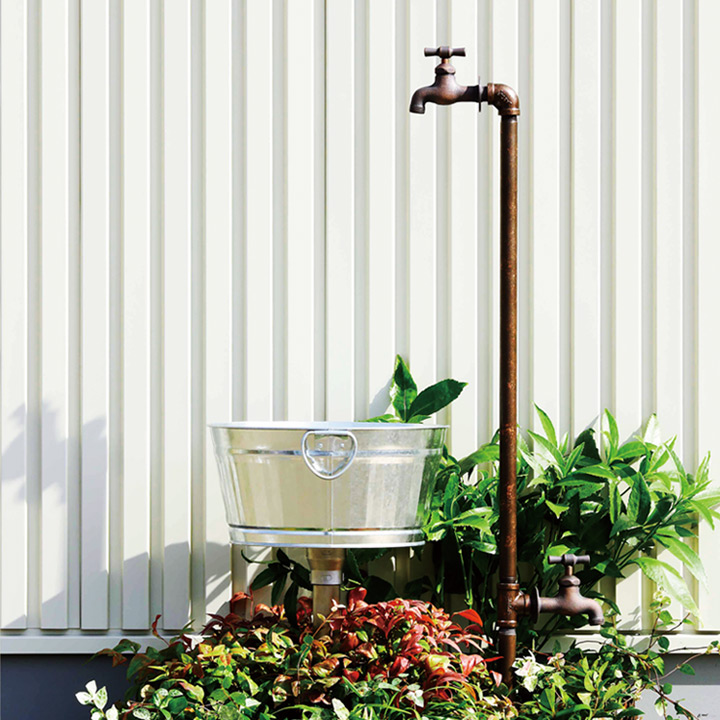 配管パイプ立水栓 ダブルセット