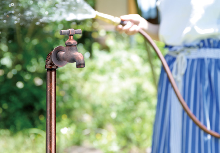 配管パイプ立水栓 ダブルセット