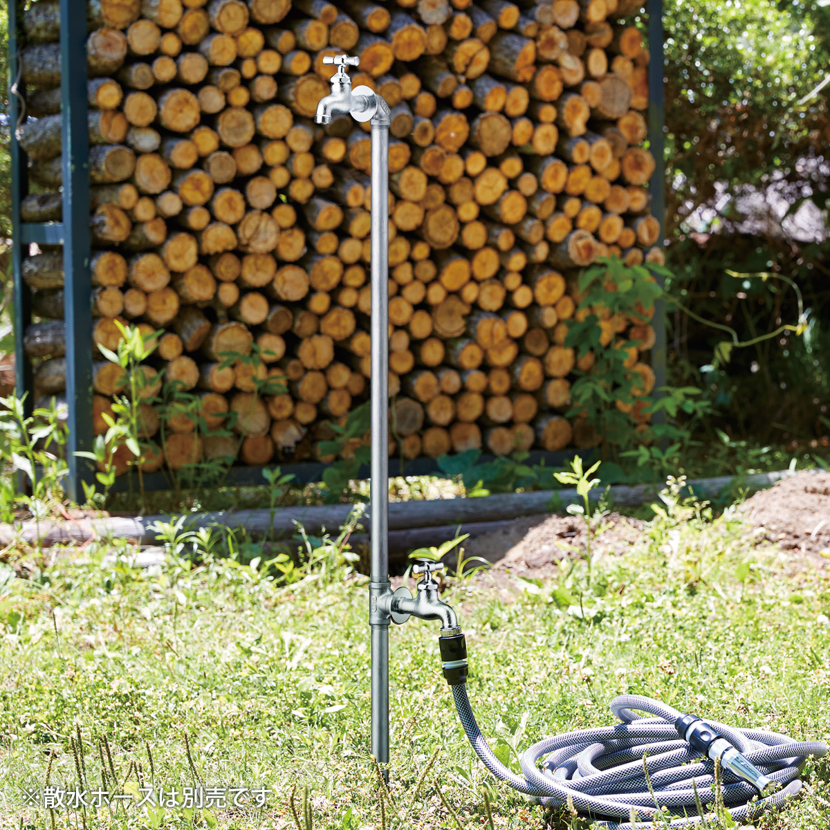 配管パイプ立水栓 ダブルセット