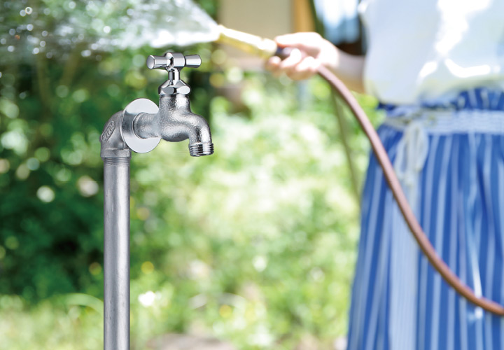 配管パイプ立水栓 ダブルセット