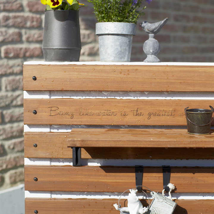 「水栓ユニット ティーラ セット」【蛇口・ガーデンパン・ウッドトレイ付き】