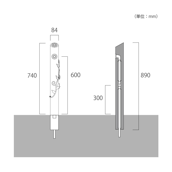 【蛇口・ガーデンパンは別売】「水栓柱 フルール（FLEUR） 単品」