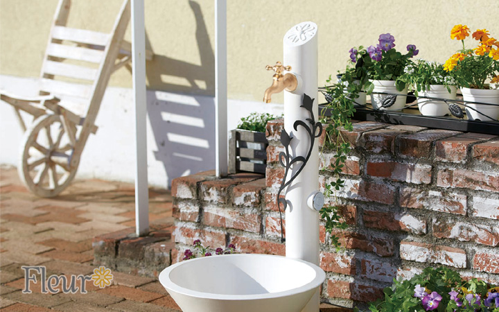 「フルール （水栓柱＋ガーデンパン＋蛇口1個セット）」