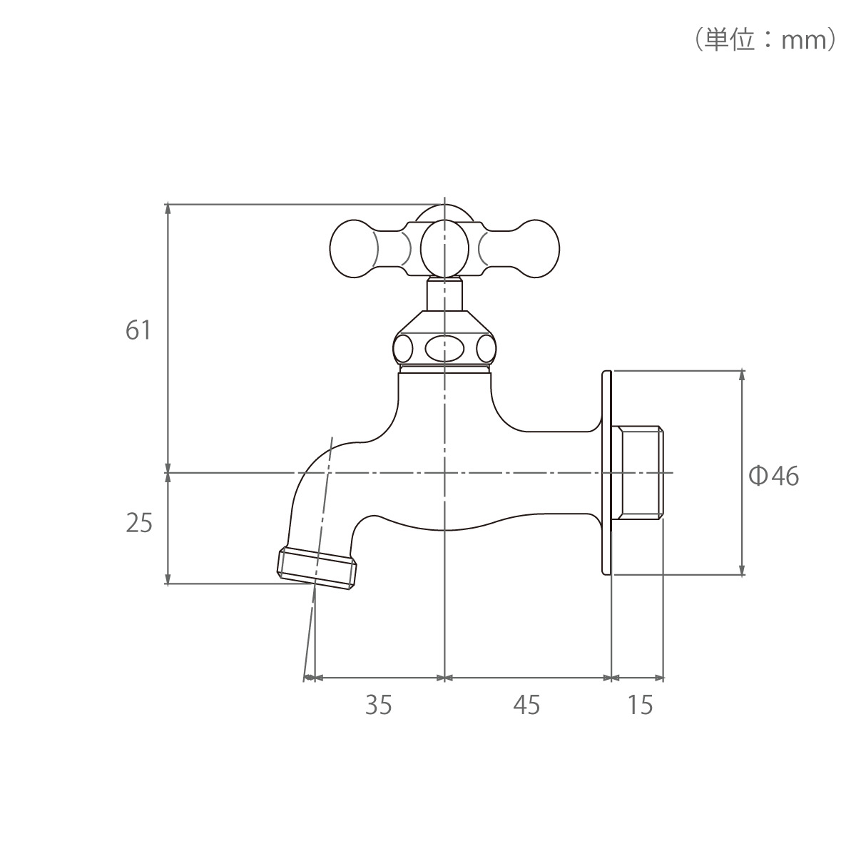 アニマル蛇口シリーズ 「スタンダード蛇口 十字ハンドル ブロンズ」