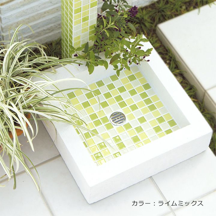 モザイクタイル製 立水栓の水受け「モゼック パン」 | 《公式