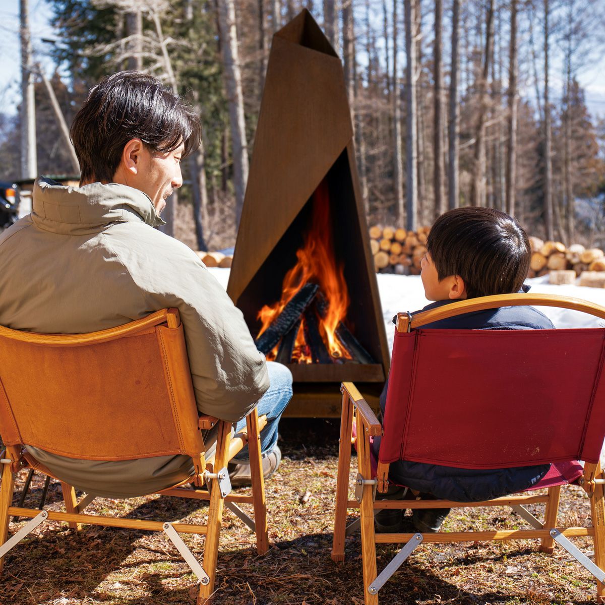 Firesideファイヤーサイド　3点セット 耐候性合金仕様の薪式ガーデンストーブ 「 ファイヤーサイド ティピ