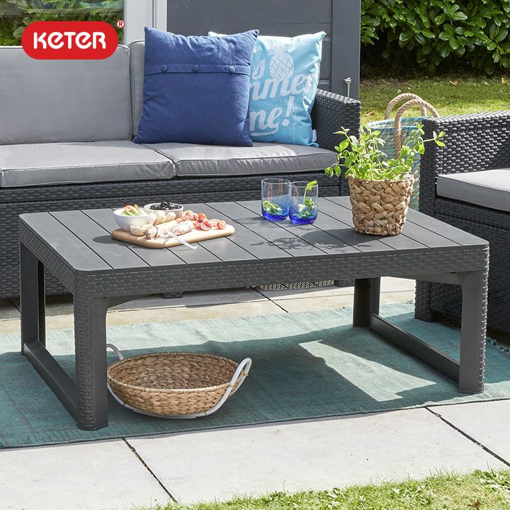 樹脂製ラタン調テーブル「ケター （KETER） リヨン テーブル（LYON