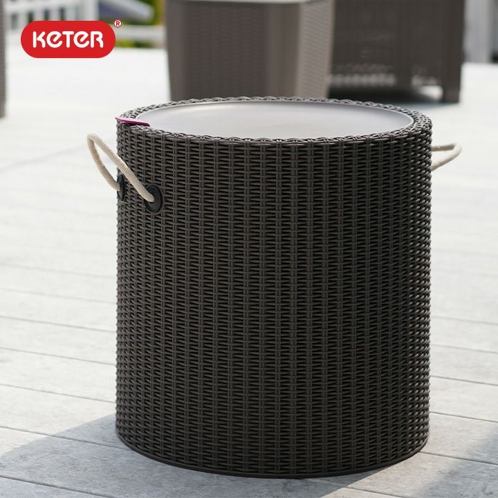 樹脂製籐編み調スツール「ケター （KETER） クールスツール ロープ