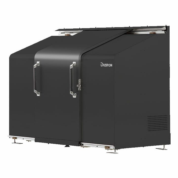 中型ゴミ集積庫「ゴミステーション スライドドア02 両開き扉 1120L 黒