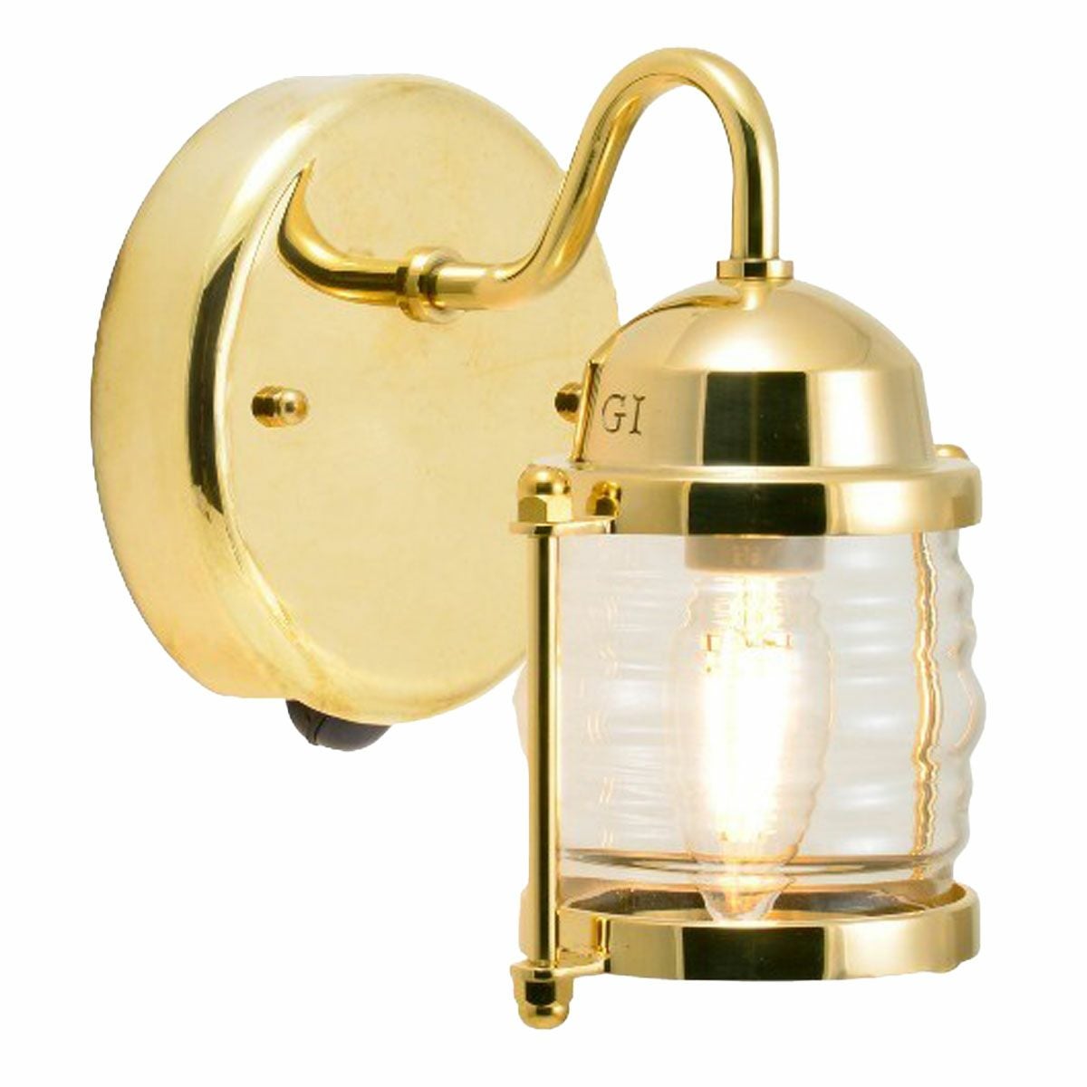 真鍮色のライト。