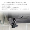 使用例の画像。プランターを水平に保つアジャスターです。プランター底面四隅の埋込インサートを活用することで簡単に取り付けが可能です。アジャスター4個セット（上下調整のみ）。取り付け用スパナは別途ご用意ください。（ナット対辺24mm）