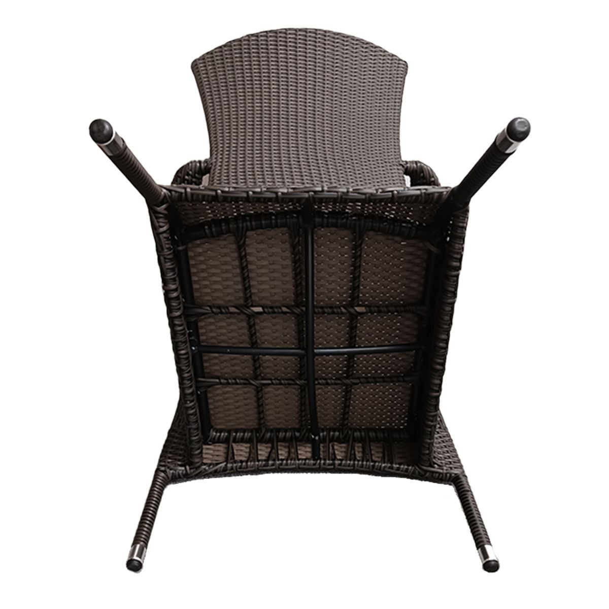 チェアのデザインがわかる白抜き画像。チェアを裏返して底下がみえる向き。