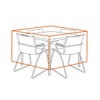 屋外用 ファニチャーカバー  90×90テーブル＋チェア4脚セット用の使用イメージ画像です。
