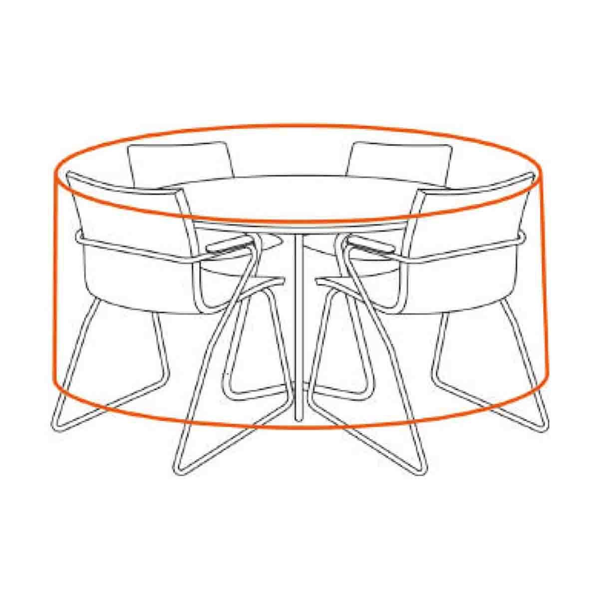 屋外用 ファニチャーカバー φ110サークルテーブル＋チェア4脚セット用の画像です。