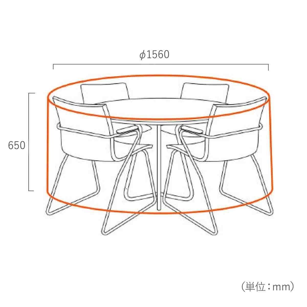 直径1560mm 、 高さ650mm