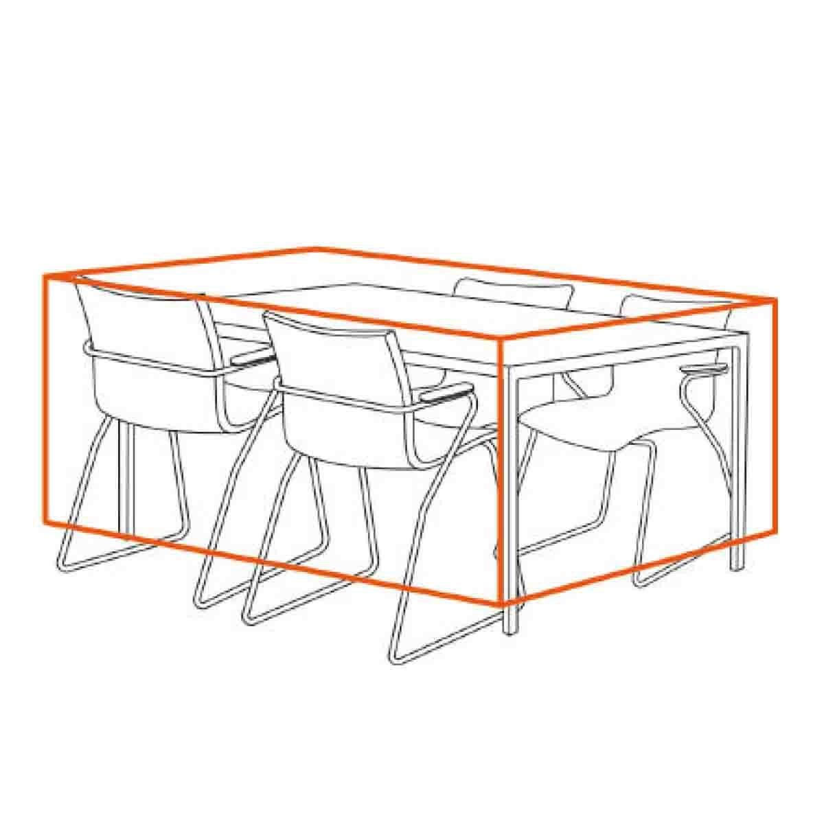 屋外用 ファニチャーカバー  160×90テーブル＋チェア 4脚セット用の画像です。