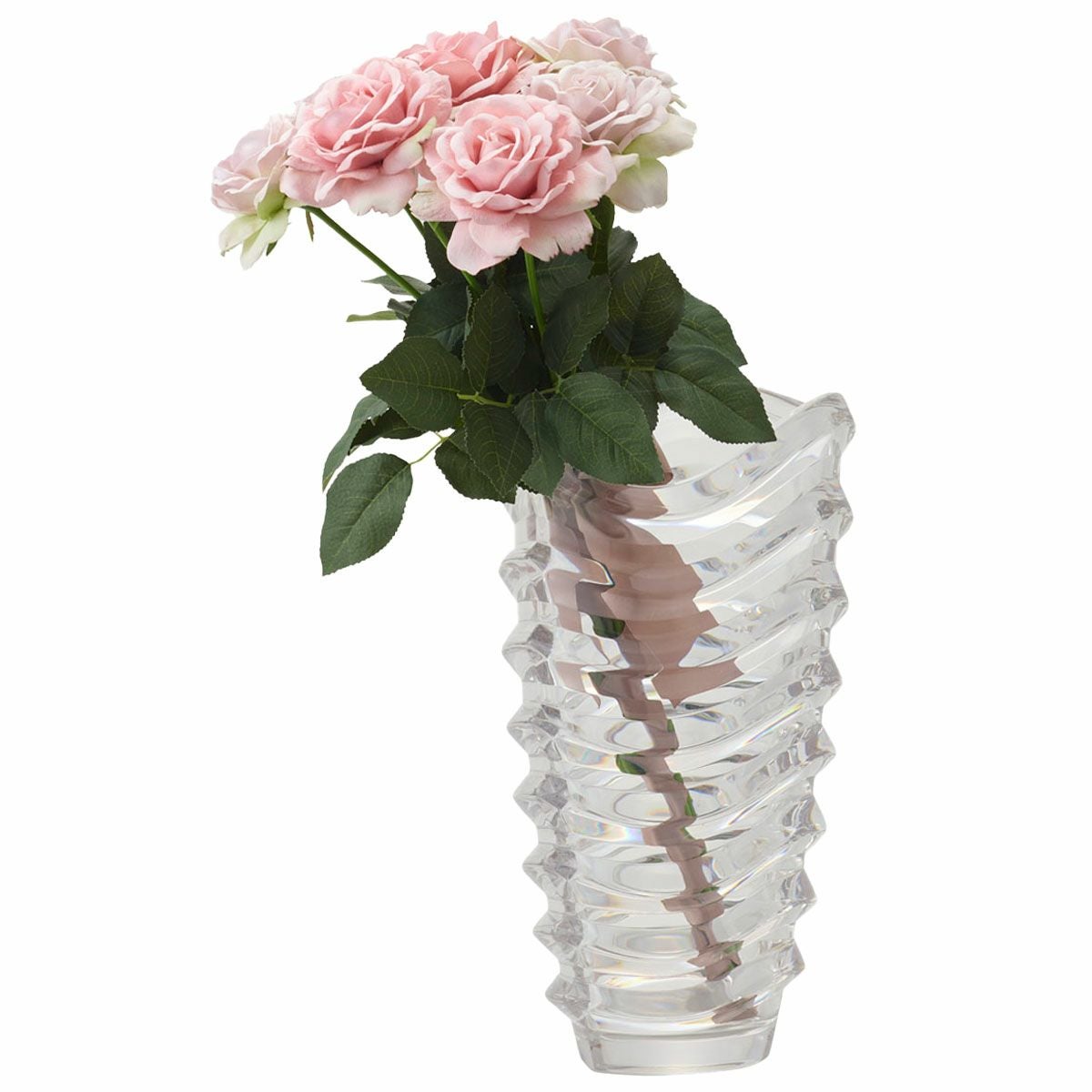 アーティフィシャルフラワー(造花)のピンクローズとフラワーベースのセット商品